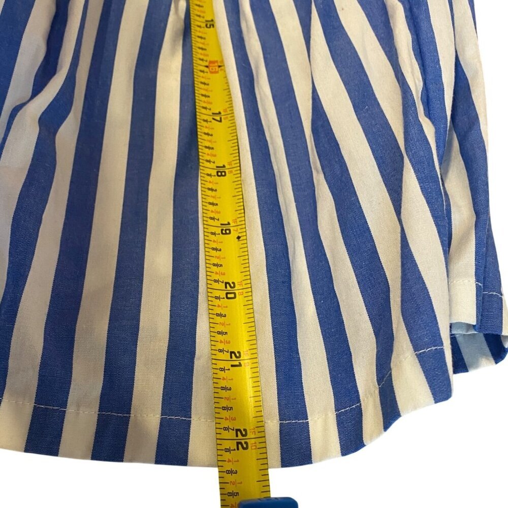 J Crew Striped Blue & White Sleeveless Tiered Dress Size 16 Cotton Blend - Picture 10 of 10